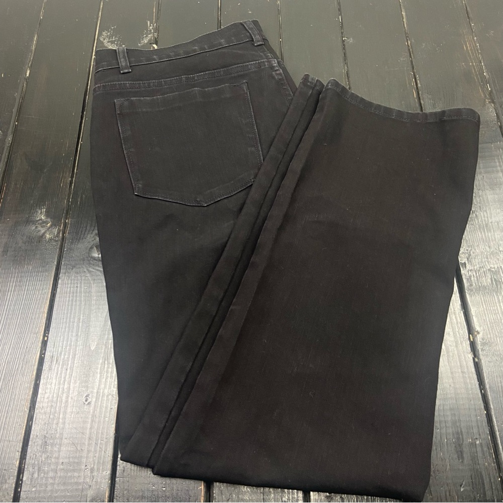 Soft Surroundings Classic Jeans Stretch‎ Faded Black Straight Leg Size 14P